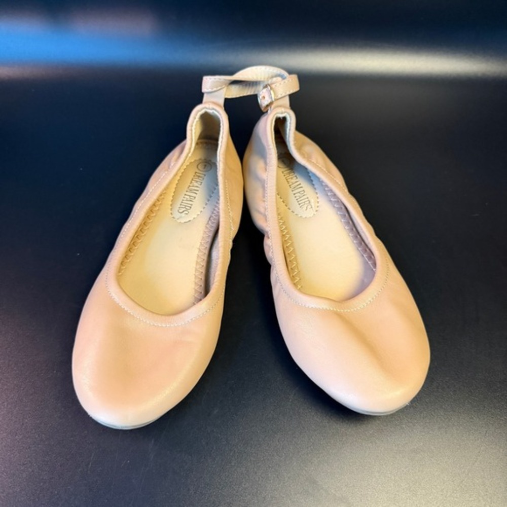 Dream Pairs Sole-Elastic Nude Faux Leather Ballet Flats Girls‎ Size 1